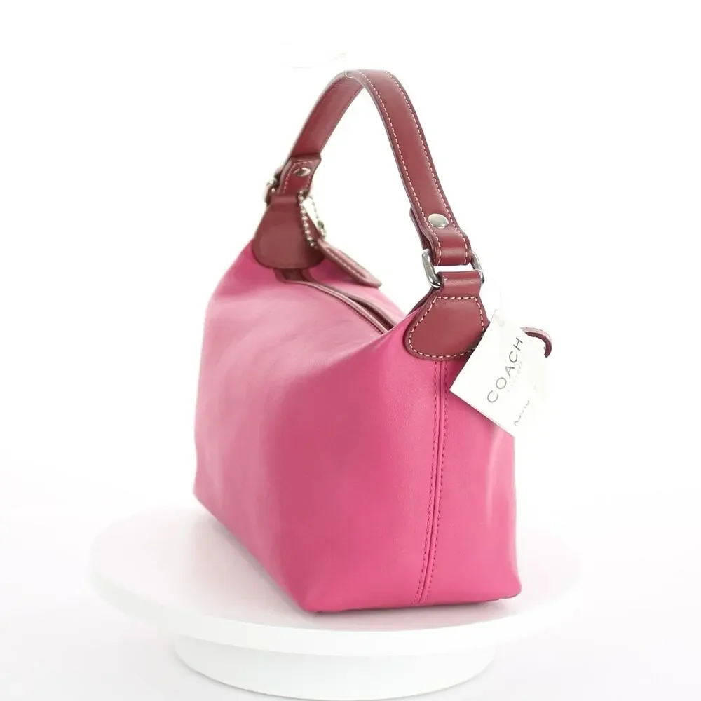 Coach Vintage Pink Leather Mini Cosmetic Pouch Bag